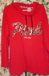 Victorias secret pink hooded lightweight l/s